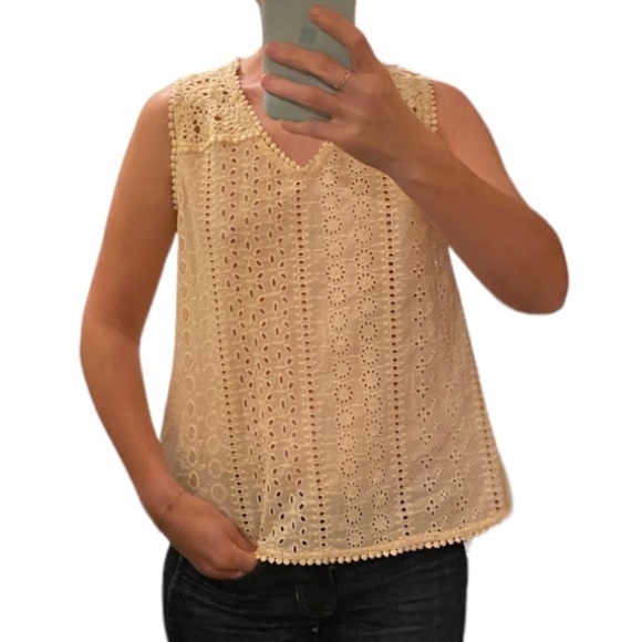 Jolie 100% cotton crochet top. Very good condition. Size Xs. - Picture 1 of 9